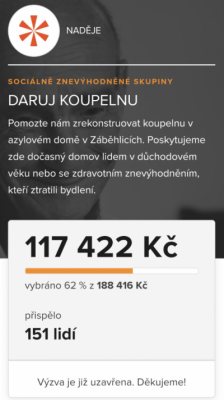 Darovali jste koupelnu. Děkujeme!