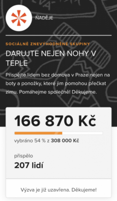 Darovali jste Nejen nohy v teple – děkujeme!