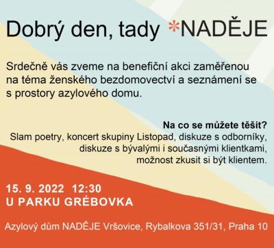 Dobrý den, tady NADĚJE