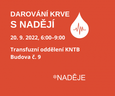 Darování krve s Nadějí v KNTB