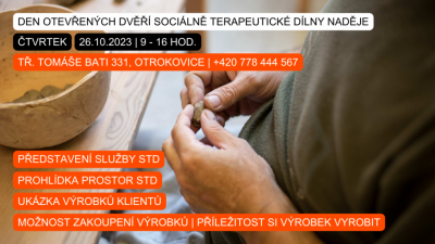 Pozvánka na den otevřených dveří sociálně terapeutické dílny