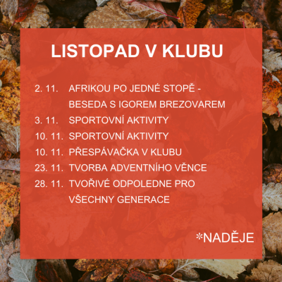 Listopad v klubu 