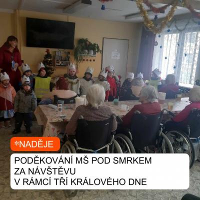 PODĚKOVÁNÍ MŠ POD SMRKEM ZA NÁVŠTĚVU V RÁMCÍ TŘÍ KRÁLOVÉHO DNE 