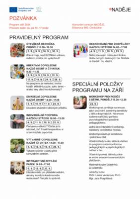 Program komunitního centra - září 2024