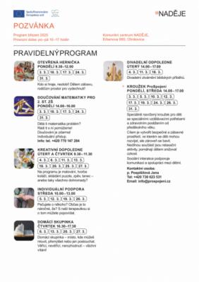 Program komunitního centra - březen 2025