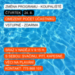 ZMĚNA PROGRAMU - KOUPALIŠTĚ