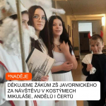 ZŠ JAVORNICKÉHO A JEJICH NÁVŠTĚVA JAKO MIKULÁŠ, ANDĚLÉ A ČERTI