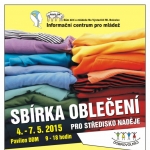 Sbírka oblečení pro středisko NADĚJE ve dnech 4.-7.5.2015